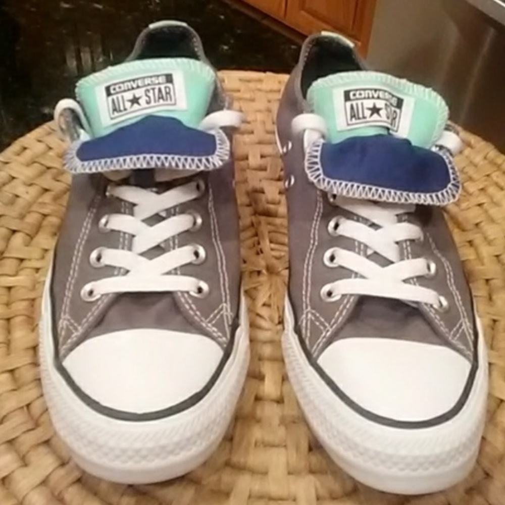 Converse Double Tongue Blue/Lime Green/Grey